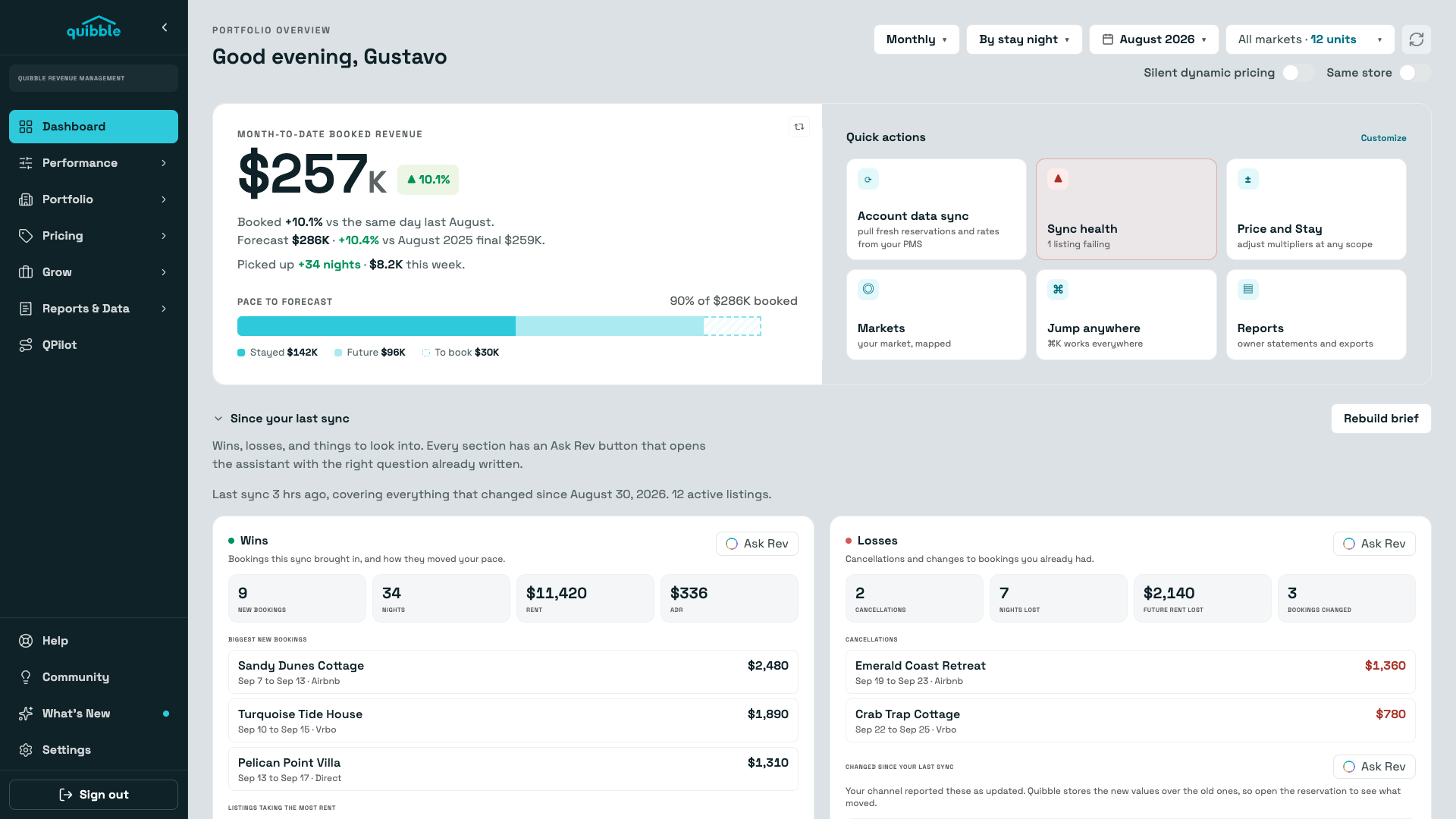 Insights & Daily Brief — the Quibble app